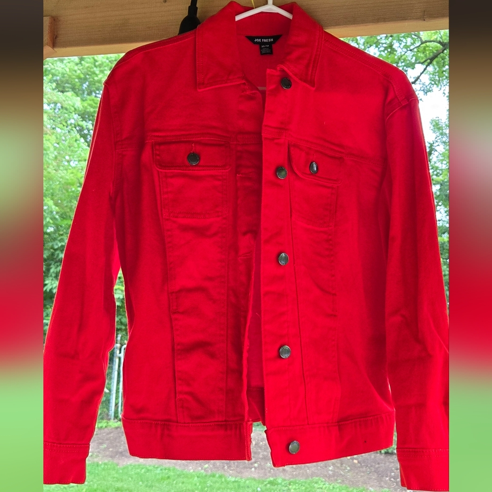 Joe Fresh Red Denim Jacket